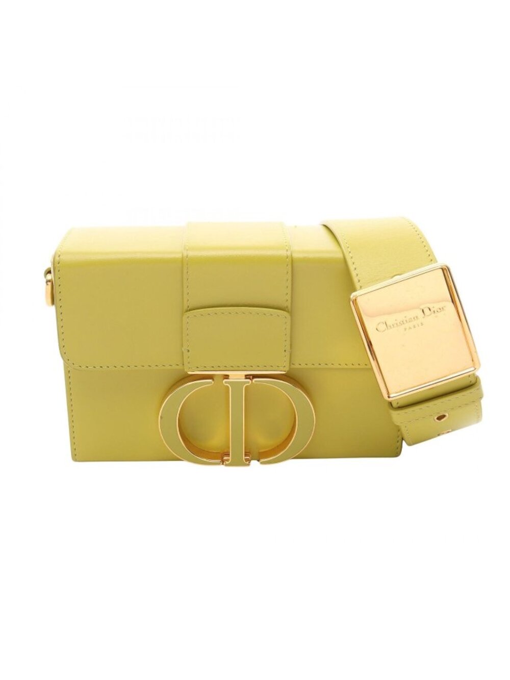 Dior Shoulder Bag 30 Montaigne Box Yellow Green Leather 30